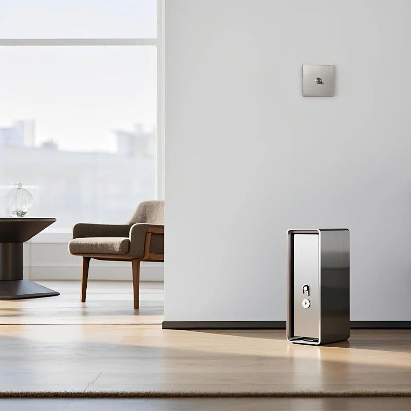 Interrupteur double 2 voies intermédiaire switch en acier gris clair brossé bords arrondis