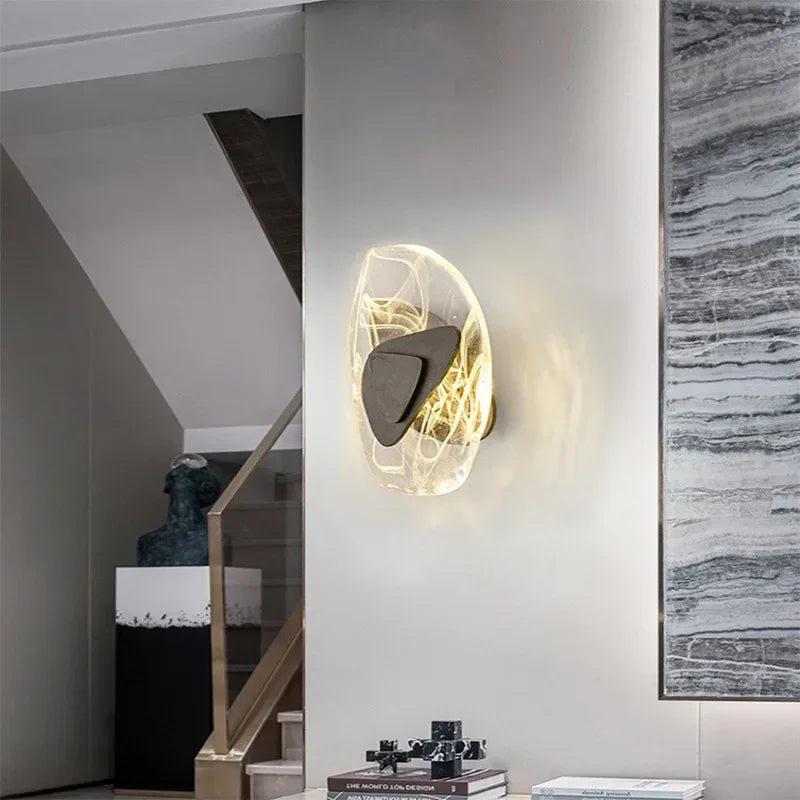 Applique murale cristal luxe chambre salon modern led créatif - vue 4 sur 8