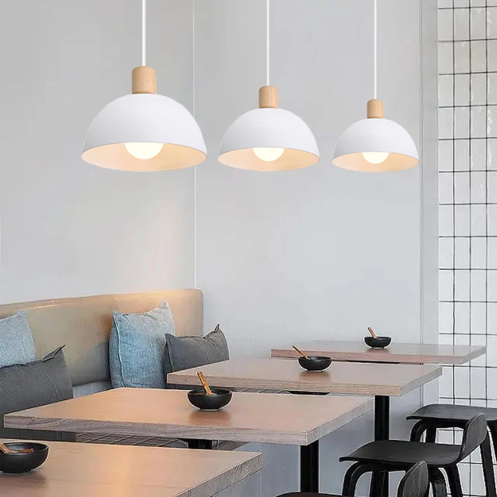 Moderne Bois LED Suspension Lumière Nordique Cuisine Décor À La Maison Suspension Restaurant Plafond Lustre Lustre Chambre Luminaires - vue 4 sur 13