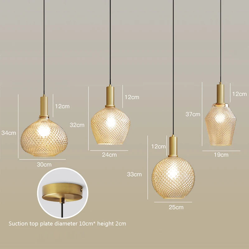 Pineapple Glass Pendant Light LED Retro Hanging  Lamps For Hall Facility Study Balcony Bar Restaurant Indoor Decoration Fixtures - vue 7 sur 10