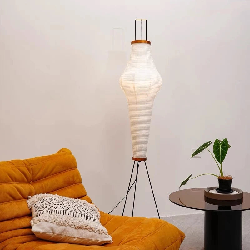 lampadaire en papier de riz design japonais pour intérieur moderne - vue 6 sur 7