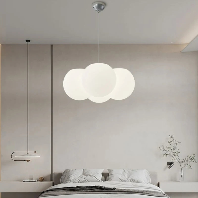 lustre nordique led nuage 4/8 têtes décor bulles luminaires - vue 5 sur 9