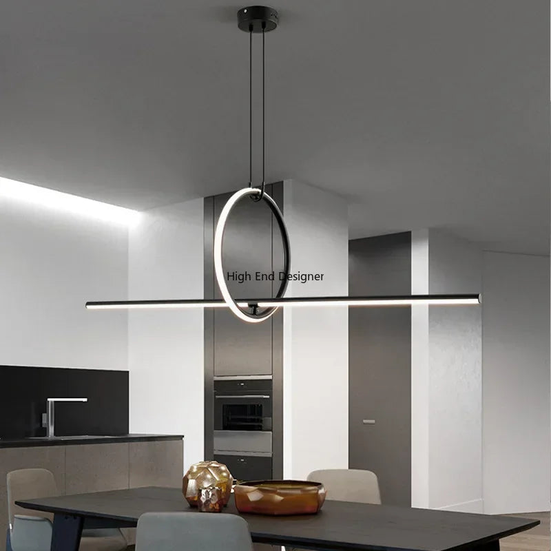 suspension led moderne minimaliste avec télécommande pour intérieur - vue 2 sur 7