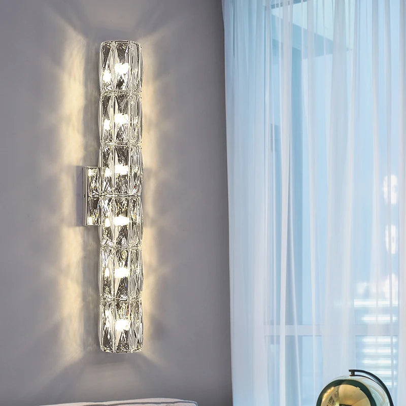 applique murale led en cristal k9 éclairage de luxe moderne - vue 4 sur 21