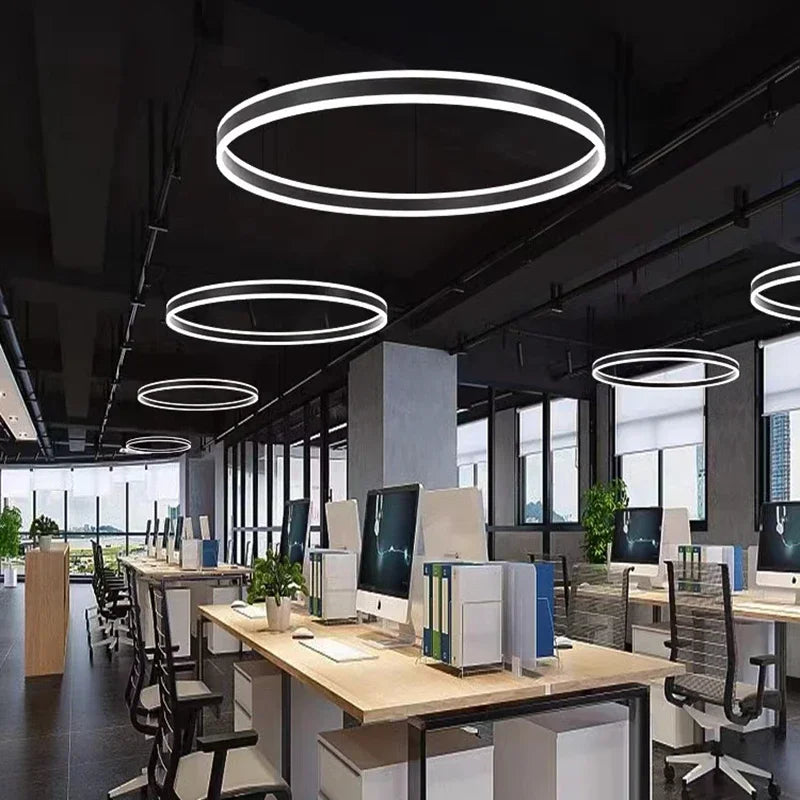 lustre led moderne luminescence haut bas lampes suspendues décor luminaire