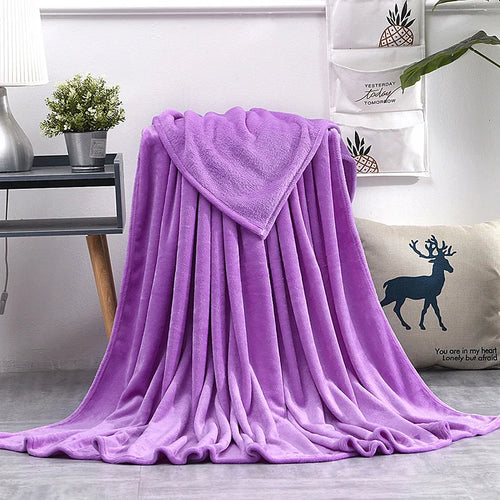 Plaid flanelle polaire corail doux chaud canapé lit