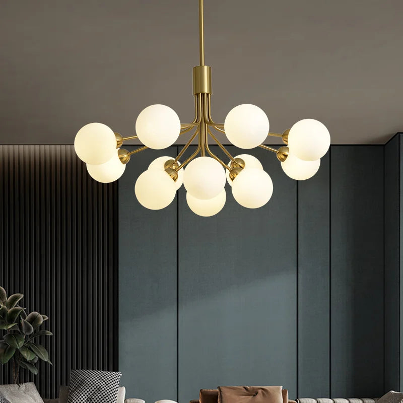 lustre boule de verre design pour intérieur moderne - vue 4 sur 12