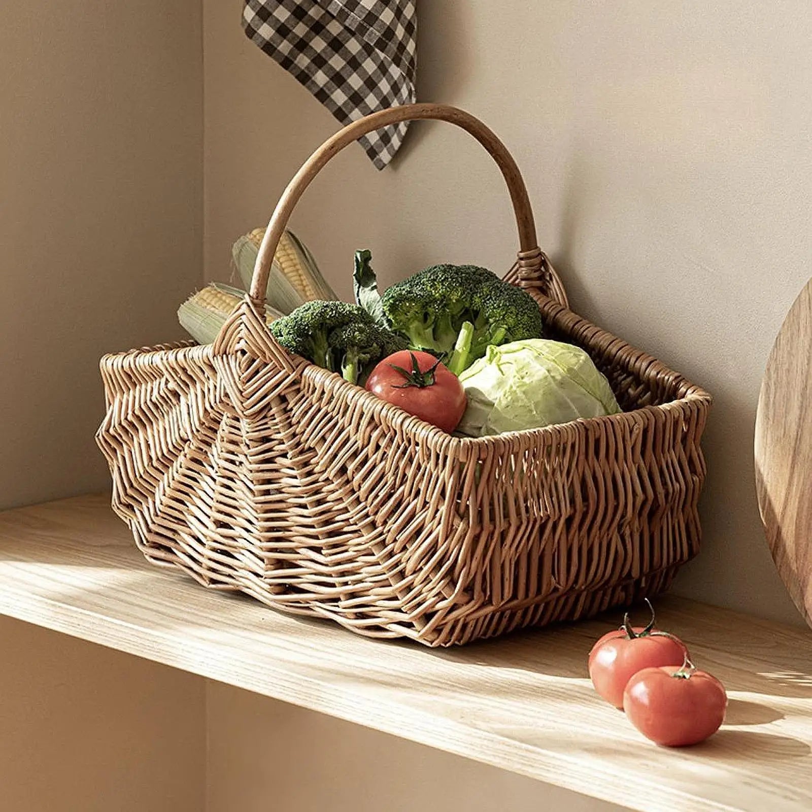 panier en osier pour pique-nique fruits légumes camping et fêtes - vue 3 sur 7