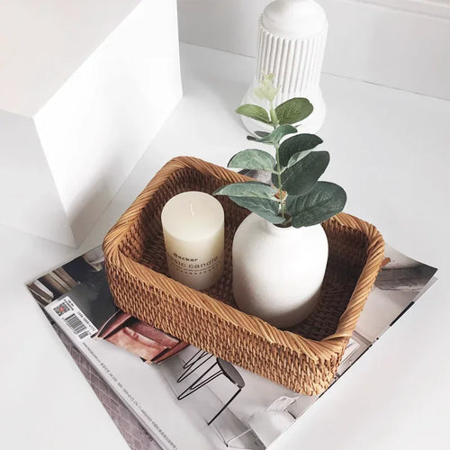 panier en rotin tressé pour fruits thé pain et rangement