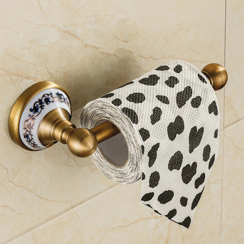ensembles daccessoires en laiton massif pour salle de bain rétro - vue 9 sur 20