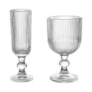 Verres a vin rayes tige courte large ouverture