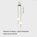 Nordique LED simple boule de verre lustre chambre chevet longue ligne lampes suspendues restaurant moderne décoration intérieure lampe lustre