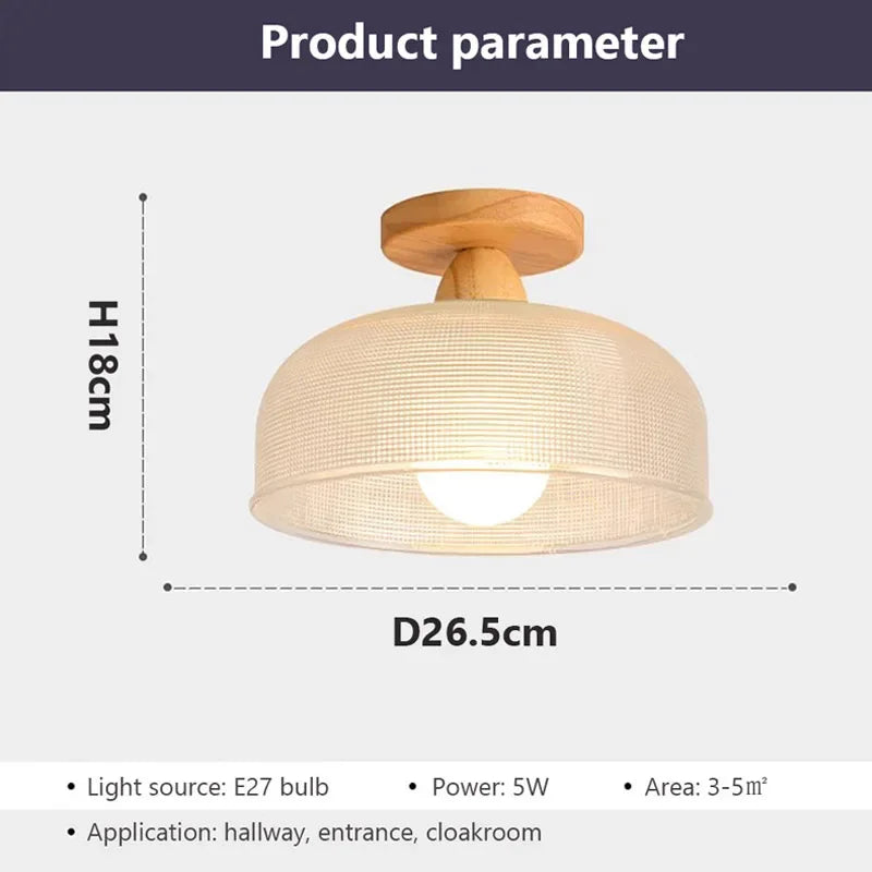 plafonnier led en bois massif nordique pour éclairage intérieur - vue 5 sur 12