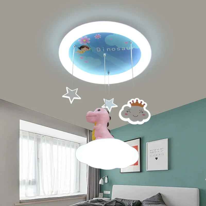 Lustre créatives pour chambre d'enfants rose vert dinosaure fille garçon enfants suspendus