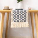 Chemin de table style campagne motif carreaux tissé