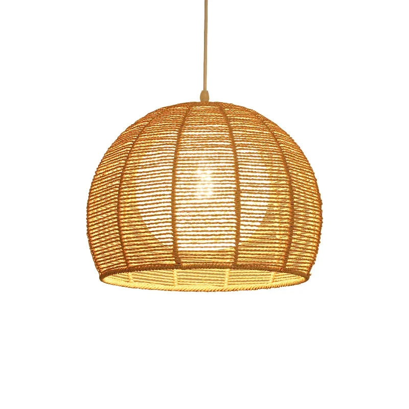 Hand-woven hemp rope chandelier stylish simple bedroom lamp balcony restaurant teahouse homestay decoration chandelier - vue 2 sur 11