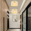 E27 pétale 3 lumières semi-encastré plafonnier tissu abat-jour pour chambre d'enfants chambre cuisine couloir entrée avec ampoule
