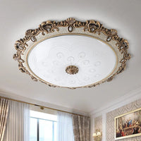 Style européen plafonnier chambre salon rétro luxe lampe à LED étude porche balcon Restaurant résine luminaire