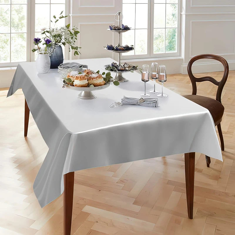 Nappe satin polyester style uni pour table fete
