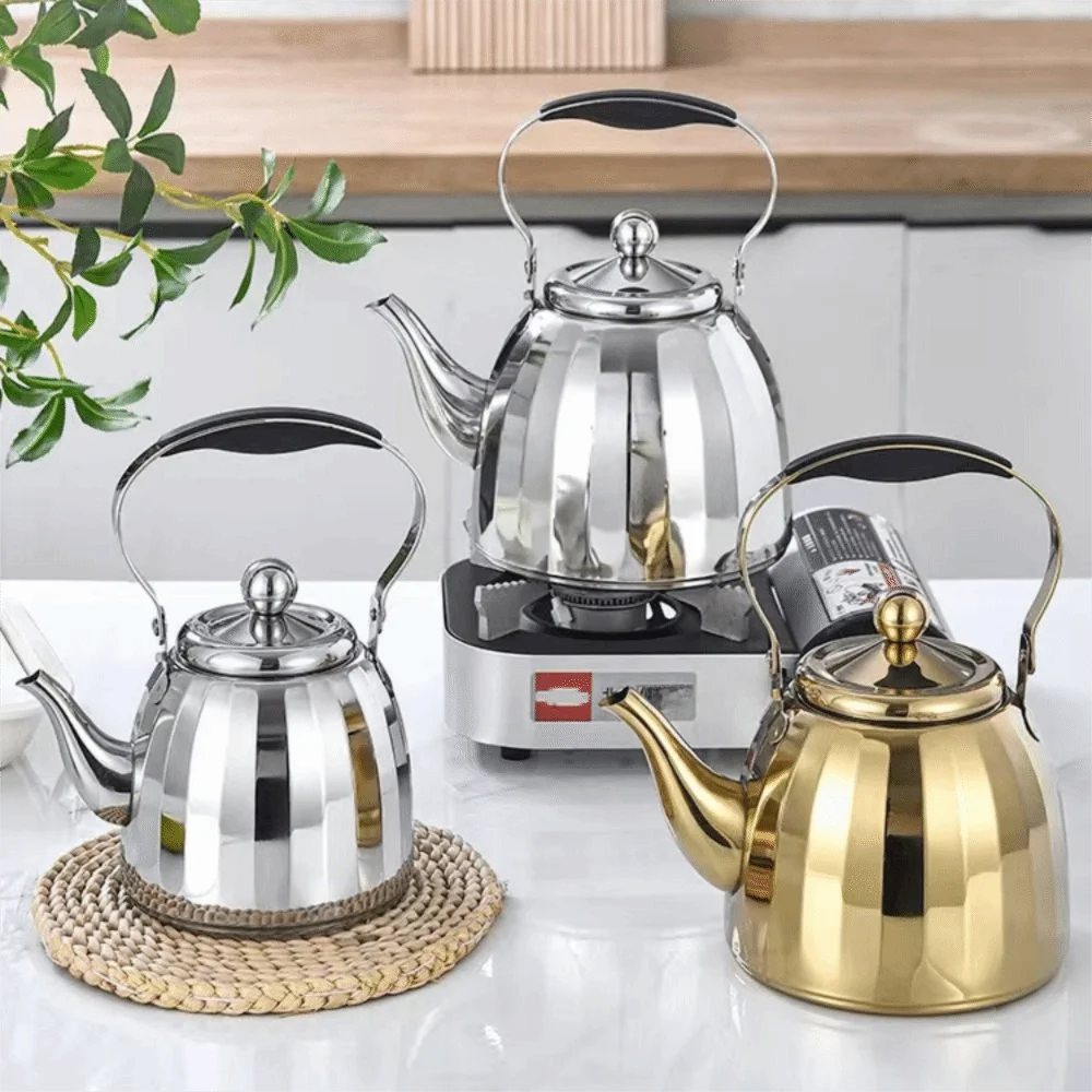 Bouilloire inox motif floral avec infuseur amovible - vue 2 sur 7