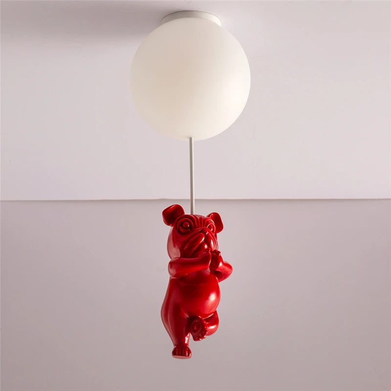 plafonnier créatif animal chien en résine pour décor amusant - vue 3 sur 8