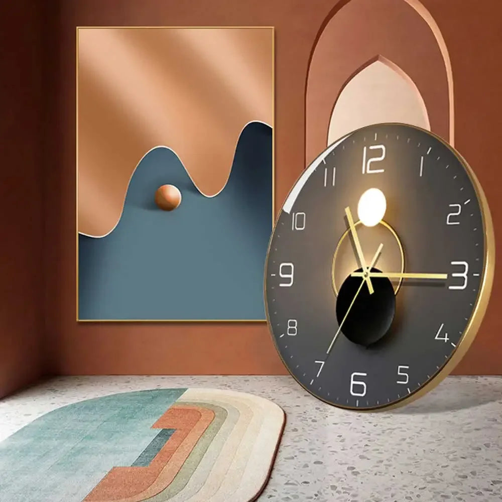horloge murale en verre design moderne géométrique créatif décoratif - vue 4 sur 18
