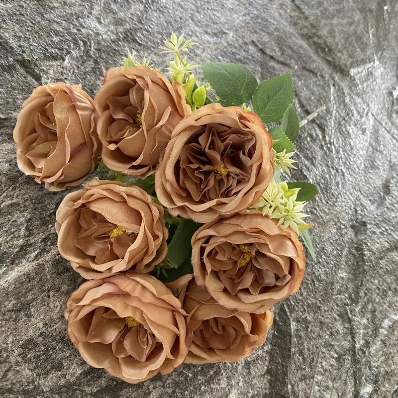 bouquet de roses en soie pour mariage et décoration intérieure - vue 7 sur 19