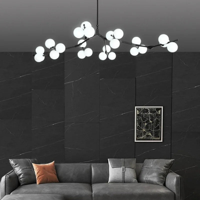 lustre style nordique moléculaire led créatif simple moderne - vue 3 sur 12