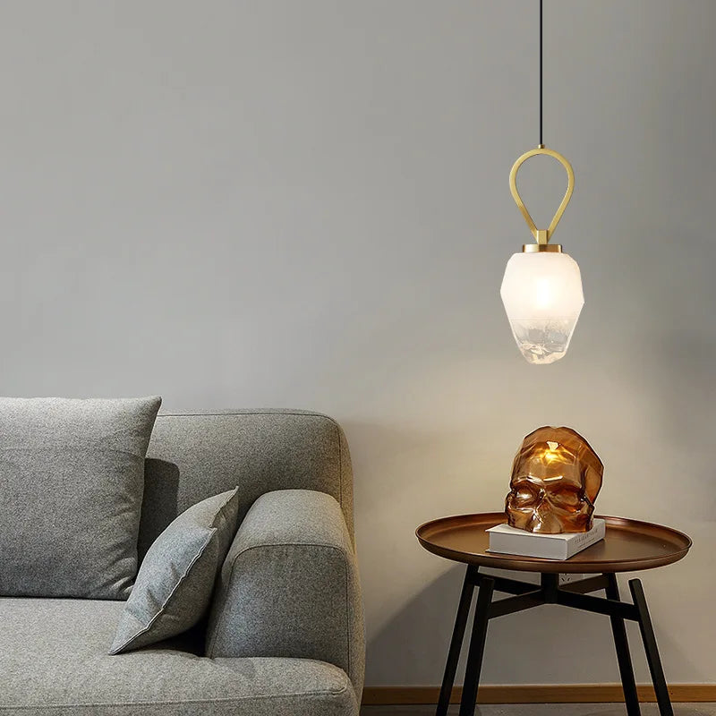 lampe de chevet réglable avec suspension en fil de cuivre