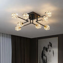 Plafonnier led en verre cristal luxe