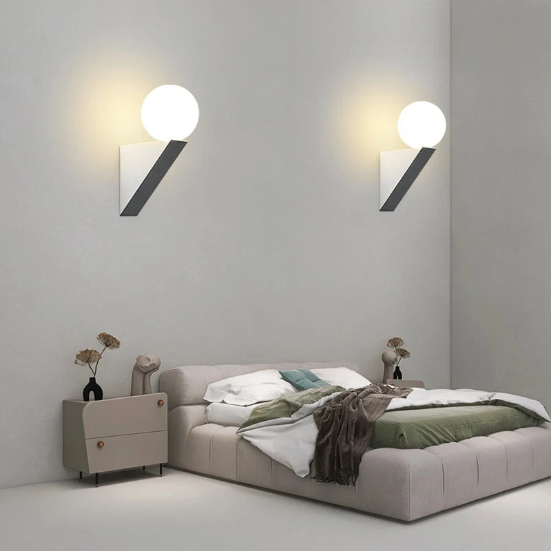 applique murale moderne en verre pour intérieur avec éclairage led
