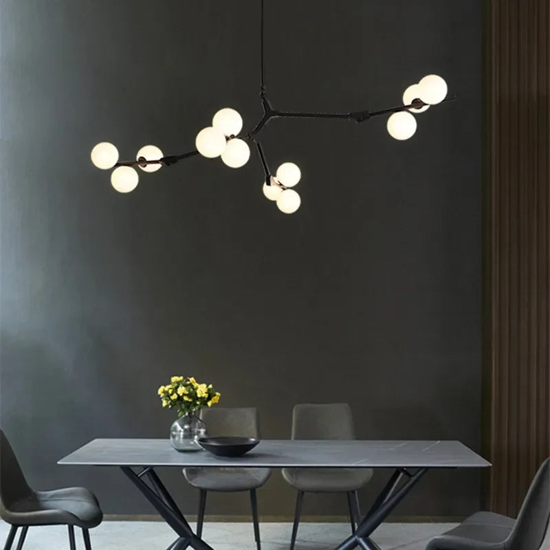 lustre style nordique moléculaire led créatif simple moderne - vue 4 sur 12