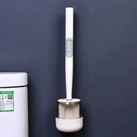 brosse de toilette à long manche avec support pour nettoyage efficace