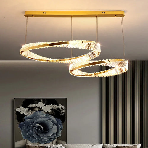Plafonnier design doré moderne avec cristal