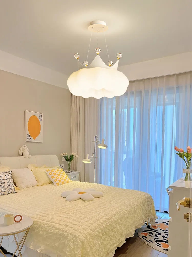 Lustre minimaliste moderne et simple vent crème - vue 3 sur 7