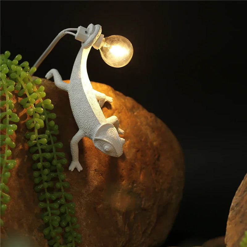 veilleuse lézard nordique lampe décorative moderne en résine