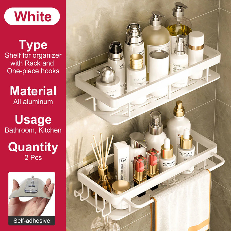 etagère murale sans perçage pour rangement de salle de bain et cuisine