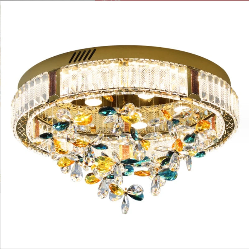 Plafonnier moderne en cristal luxe pour intérieur de villa