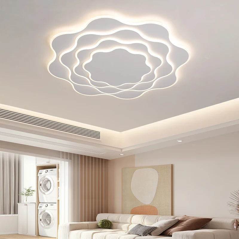 Plafonnier led dimmable moderne en fer acrylique pour intérieur - vue 4 sur 10