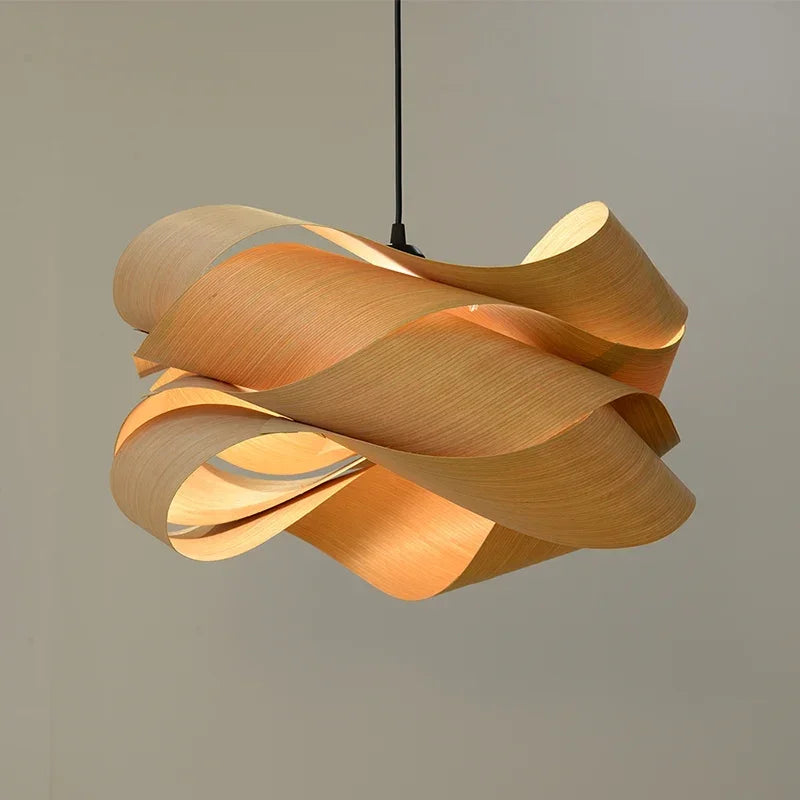 Suspension Style chinois Vintage en bois chambre salon Table à manger décor Led lumières lampes en bambou pour chambre appareil ménager