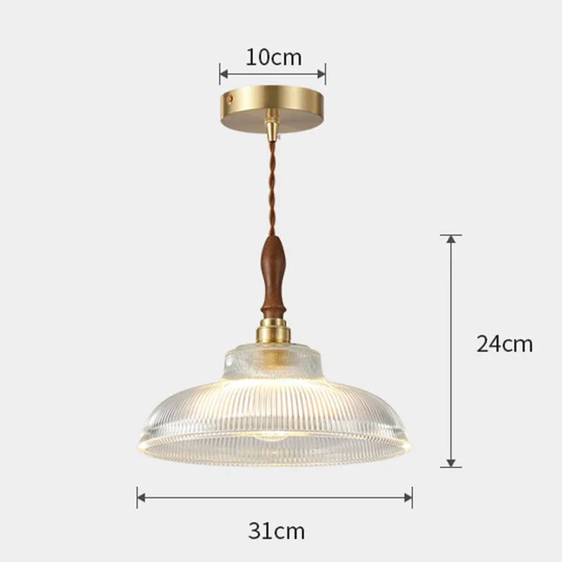 suspension moderne en cuivre et bois pour intérieur décoratif - vue 5 sur 10