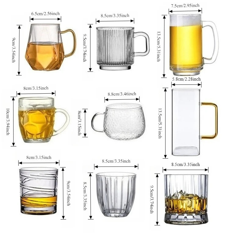 Verres cocktail design verre transparent style moderne rainuré - vue 7 sur 7