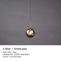Lustre boule en verre moderne design