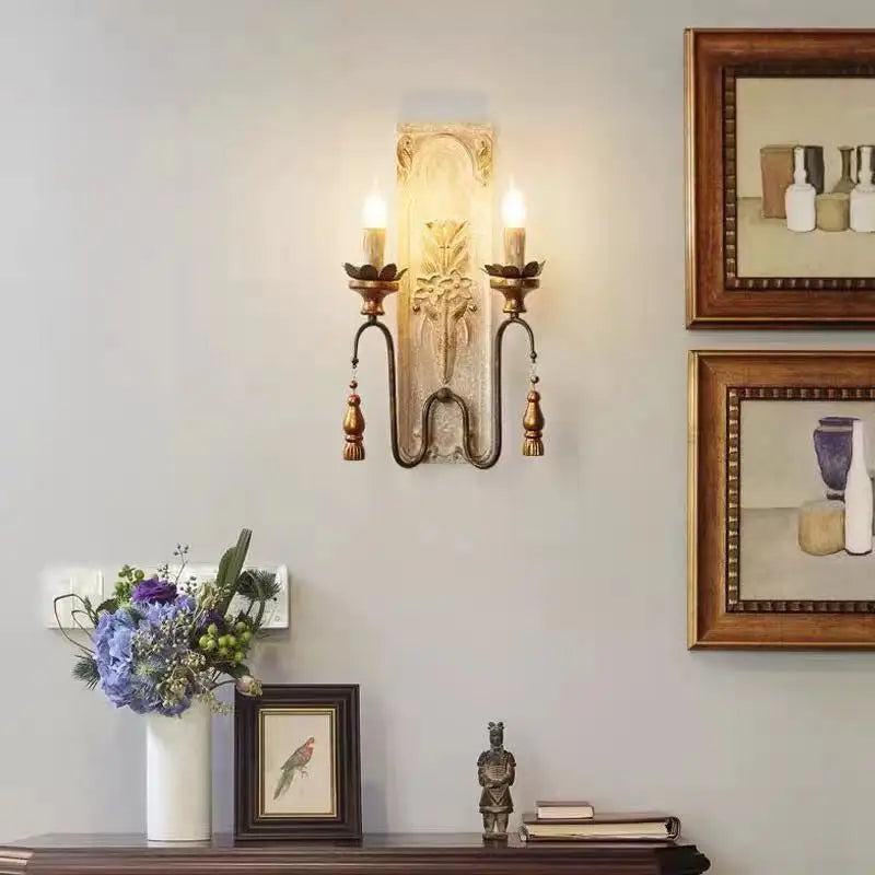 applique murale vintage en bois massif style américain et français