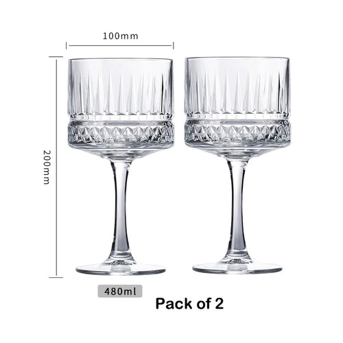 lot 2 coupes champagne elysia verre relief rétro