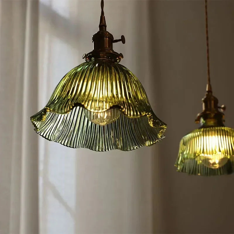 suspension led en verre nordique décoration intérieure moderne - vue 5 sur 8