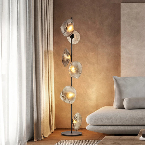 lampadaire en verre design nordique pour intérieur moderne