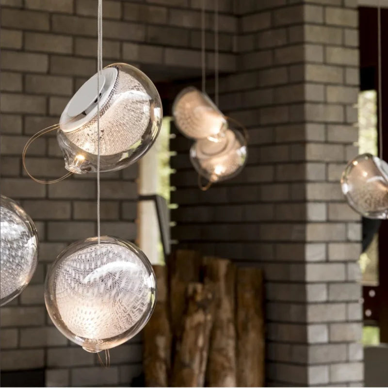 lustre moderne en verre pour décoration intérieure suspendue - vue 3 sur 8