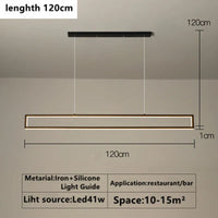 Modern LED black dimming living room light used for hanging decoration of restaurant, coffee shop, bar lighting fixtures