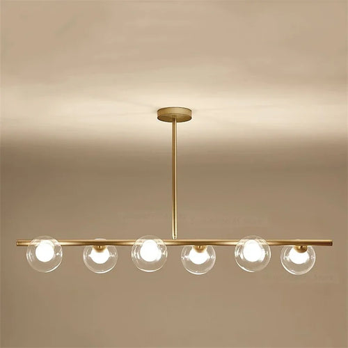 lustre led moderne avec lampes à billes en verre nordique